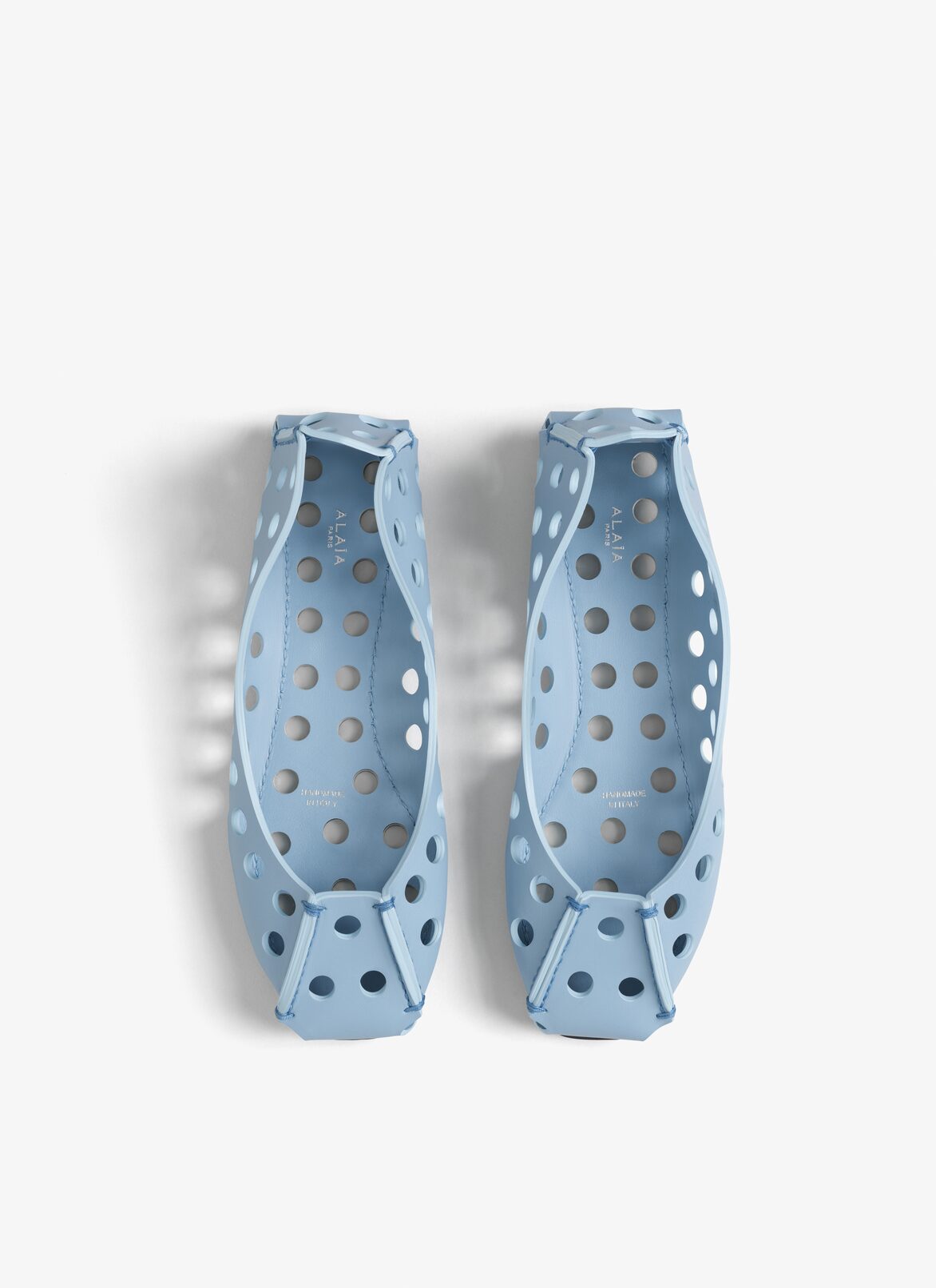 PERFO BALLET FLATS IN PERFORATED LEATHER ALAÏA BLUE PERFO BALLET FLATS IN PERFORATED LEATHER